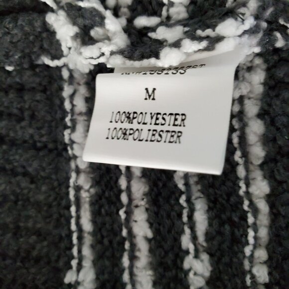 Pink Clover Quad Striped Knit Open Front Cardigan w/ Pockets Grey Size M New - Picture 7 of 11